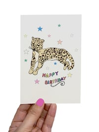 Image 1 of Reclining Leopard Stars Card