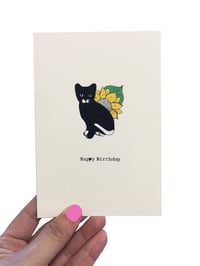 Image 1 of Black Cat Birthday Card