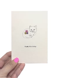 Image 1 of White Cat Birthday Card