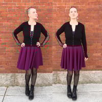 Image 1 of Cropped Sheer Cutout Cardigan