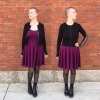 Image 3 of Cropped Sheer Cutout Cardigan