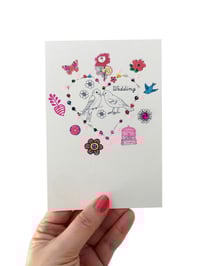 Image 1 of Beaded Love Birds Wedding Card