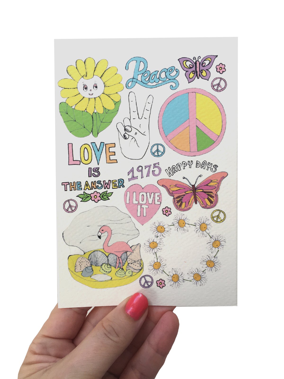 Peace & Love Flash Card 