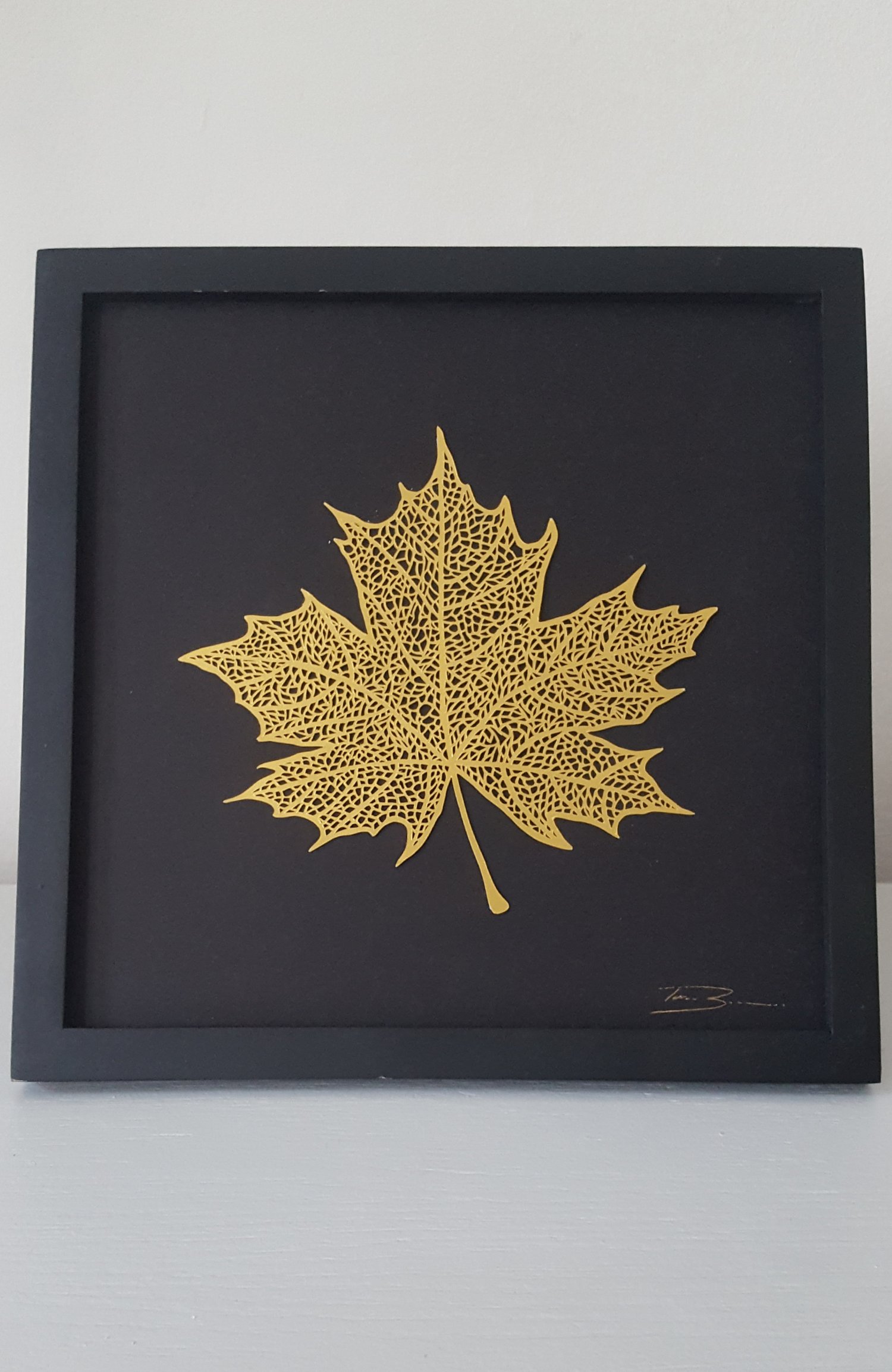 Framed Maple Leaf Paper Cutting | Paper by Tom