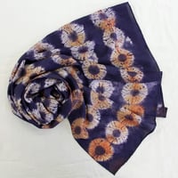 Image 1 of Larch Pattern Shibori - botanical silk scarf