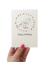 Image 1 of Beaded Finch Birthday Card