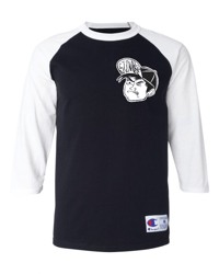 Image 1 of Unisex Floating Head White/Black Baseball Tee