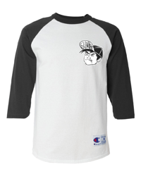 Image 1 of Unisex Floating Head Black/White Baseball Tee