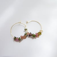 Image 3 of Goodheart Hoops Gemstone - Tourmaline