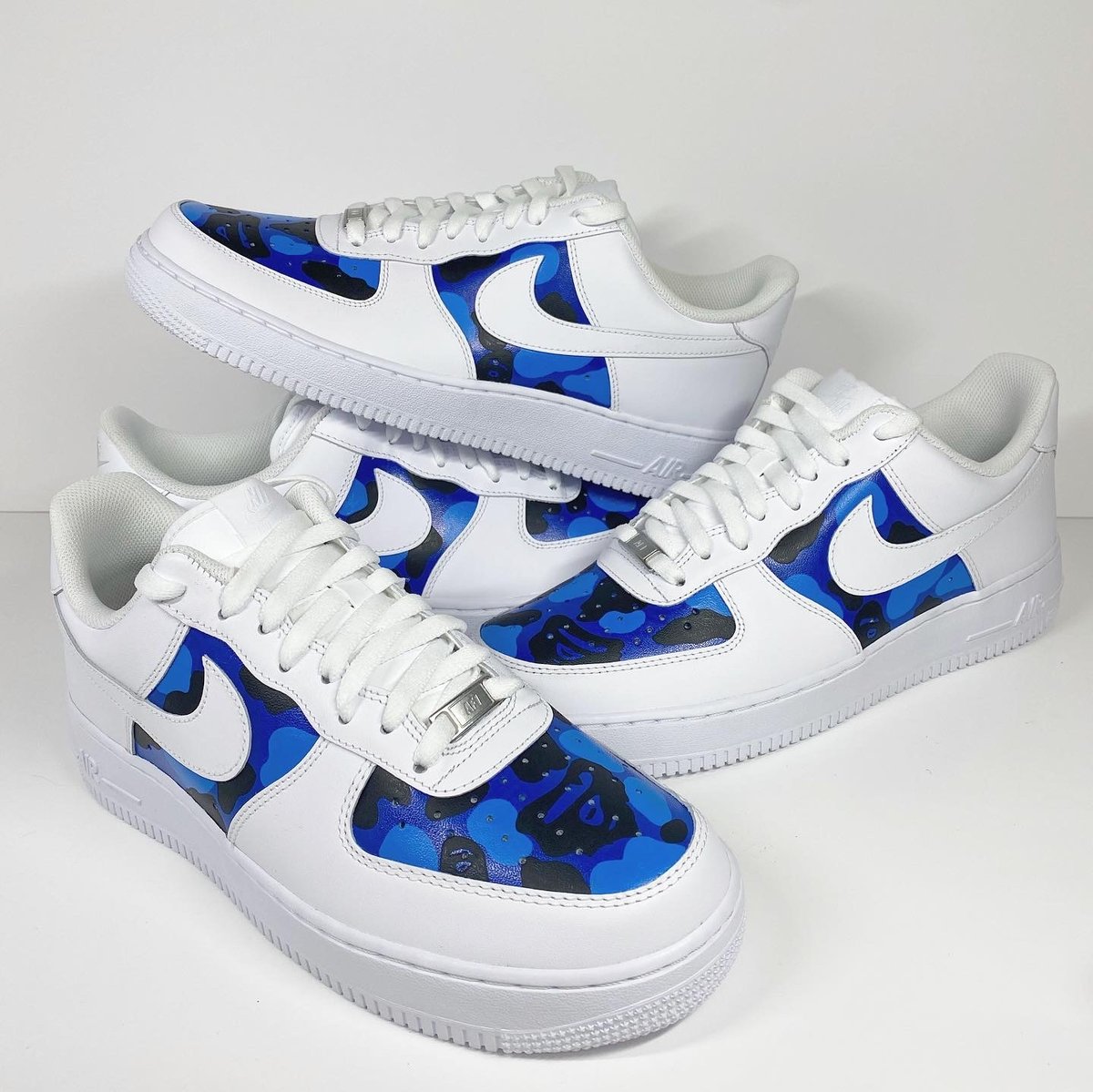 Nike AF1 - Blue Camo Bapes V2 | Acrylic Kicks