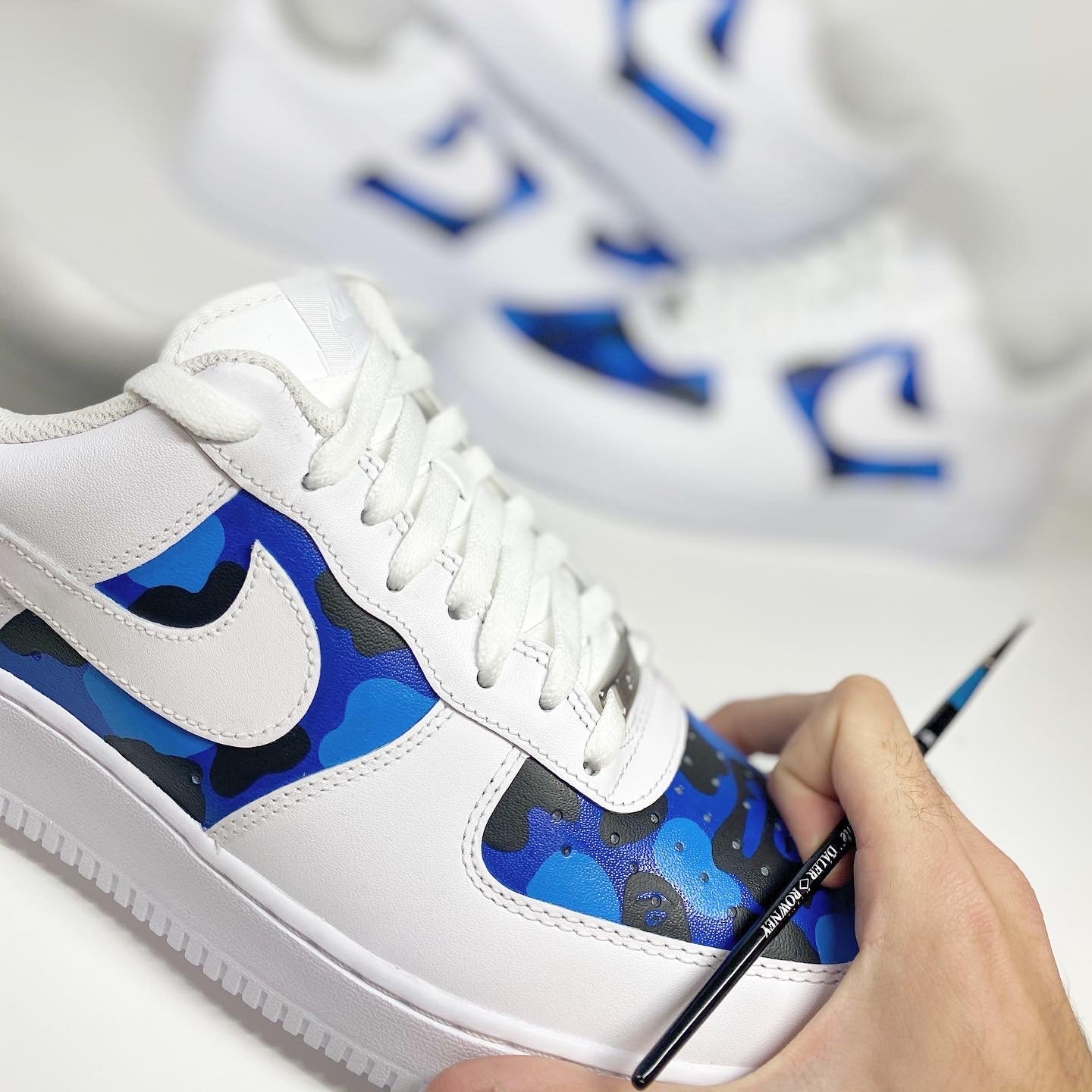 blue camo air force ones