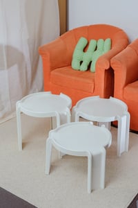 Image 1 of Complete set White Kartell nesting table by Giotto Stoppino (Pick up only)