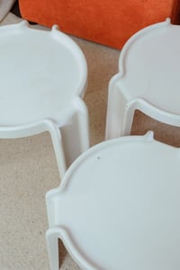 Image 4 of Complete set White Kartell nesting table by Giotto Stoppino (Pick up only)