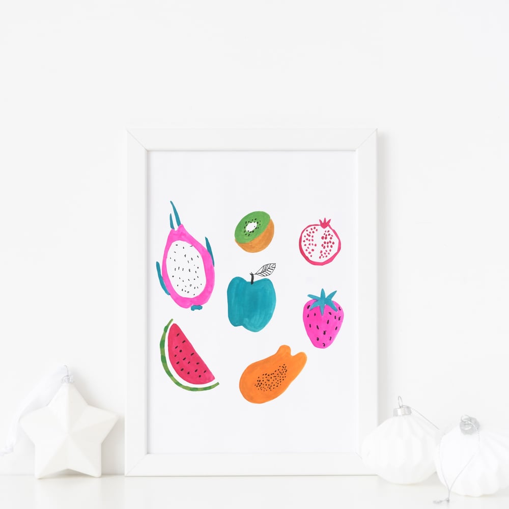 Image of Colourful fruit print