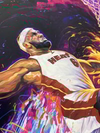 Image 3 of Heat & Lakers 1 out of 1 Hand Painted Jersey, Shorts, Sneakers Prints 