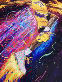 Image 5 of Heat & Lakers 1 out of 1 Hand Painted Jersey, Shorts, Sneakers Prints 