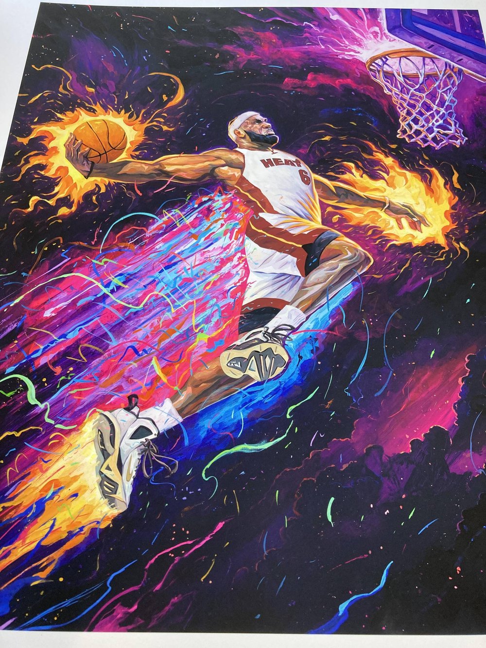 Heat & Lakers 1 out of 1 Hand Painted Jersey, Shorts, Sneakers Prints 