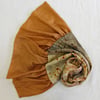 Fairy Garden - Ecoprint silk scarf with ruffles