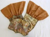 Image 2 of Fairy Garden - Ecoprint silk scarf with ruffles
