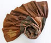 Earth and Romance - Ecoprint silk scarf with ruffles