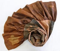 Image 1 of Earth and Romance - Ecoprint silk scarf with ruffles