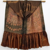 Image 2 of Earth and Romance - Ecoprint silk scarf with ruffles