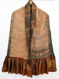 Image 3 of Earth and Romance - Ecoprint silk scarf with ruffles