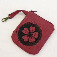 Image 1 of Cherry Blossom - terracotta - hemp coin purse