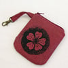 Cherry Blossom - terracotta - hemp coin purse