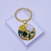 'floral chains' mounted keyring | gold