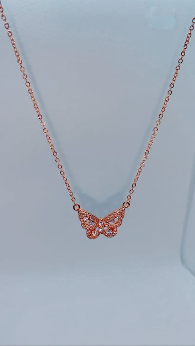 Image of Rose Gold Royal Butterfly Necklace 