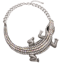 Image 3 of CRYSTAL RHINESTONE ALLIGATOR CHOKER