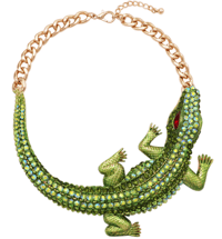 Image 4 of CRYSTAL RHINESTONE ALLIGATOR CHOKER