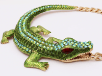 Image 1 of CRYSTAL RHINESTONE ALLIGATOR CHOKER