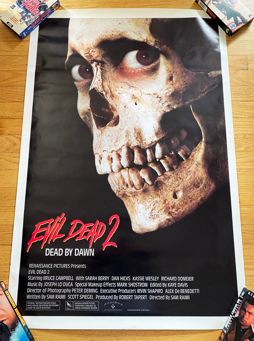 1987 EVIL DEAD 2 DEAD BY DAWN Original U.S. One Sheet Movie Poster