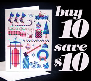 Image of "Season's Greetings" ten Letterpress cards by Orchid Ink Press