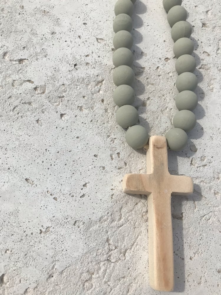Image of ‘Surf’ Mini Beads with Wooden Cross