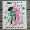 "Web of Lies" Risograph Print