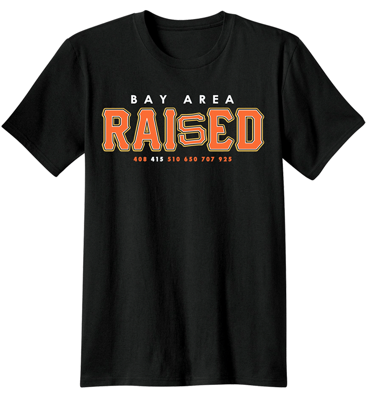 BLACK & ORANGE - BAY AREA RAISED TEE [ 415 ]