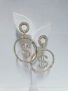 Gold Dollar Sign Hoop Earrings 