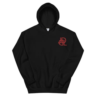 Image of Black w/ Red - Embroidered LD Logo Hoodie