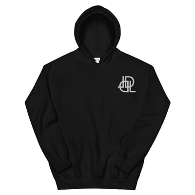 Image of Black w/ White - Embroidered LD Logo Hoodie