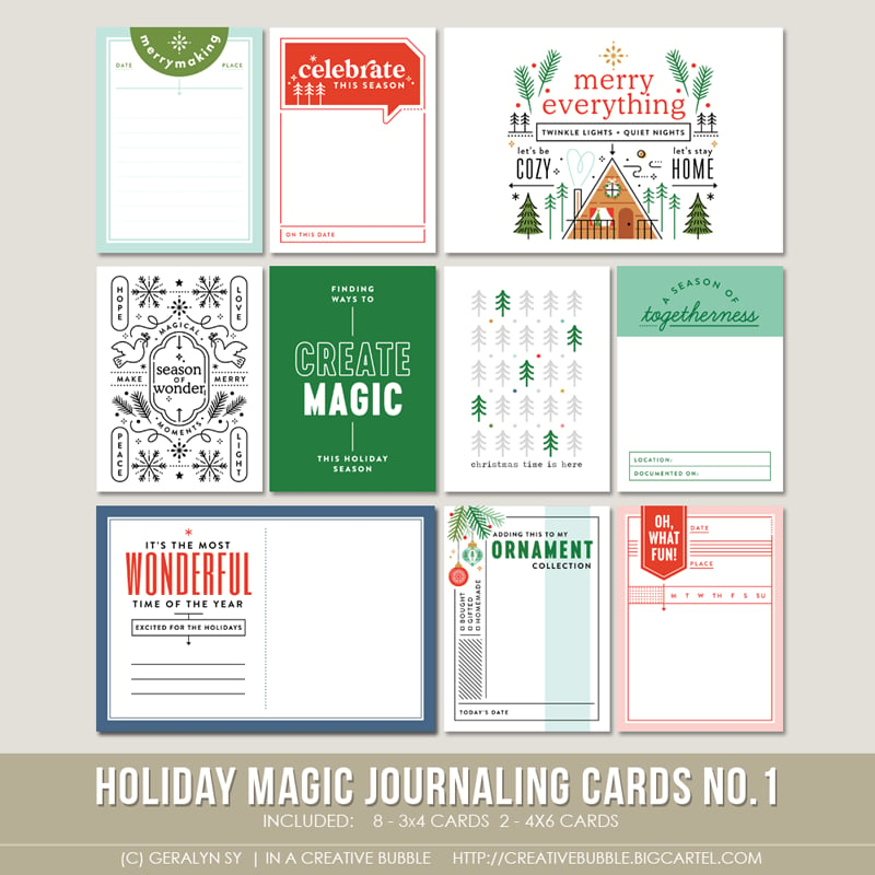 Image of Holiday Magic Journaling Cards No.1 (Digital)