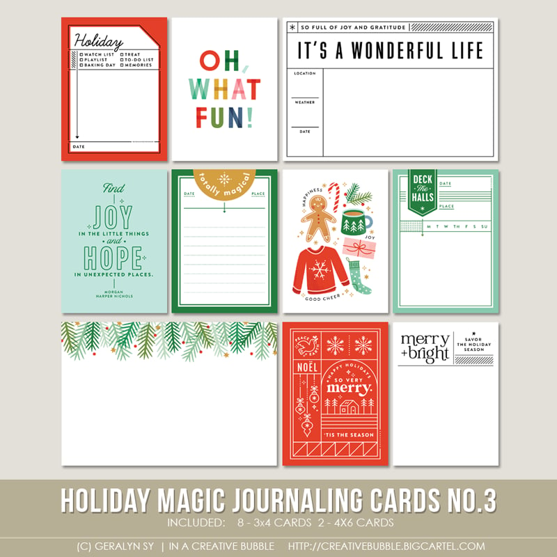 Image of Holiday Magic Journaling Cards No.3 (Digital)