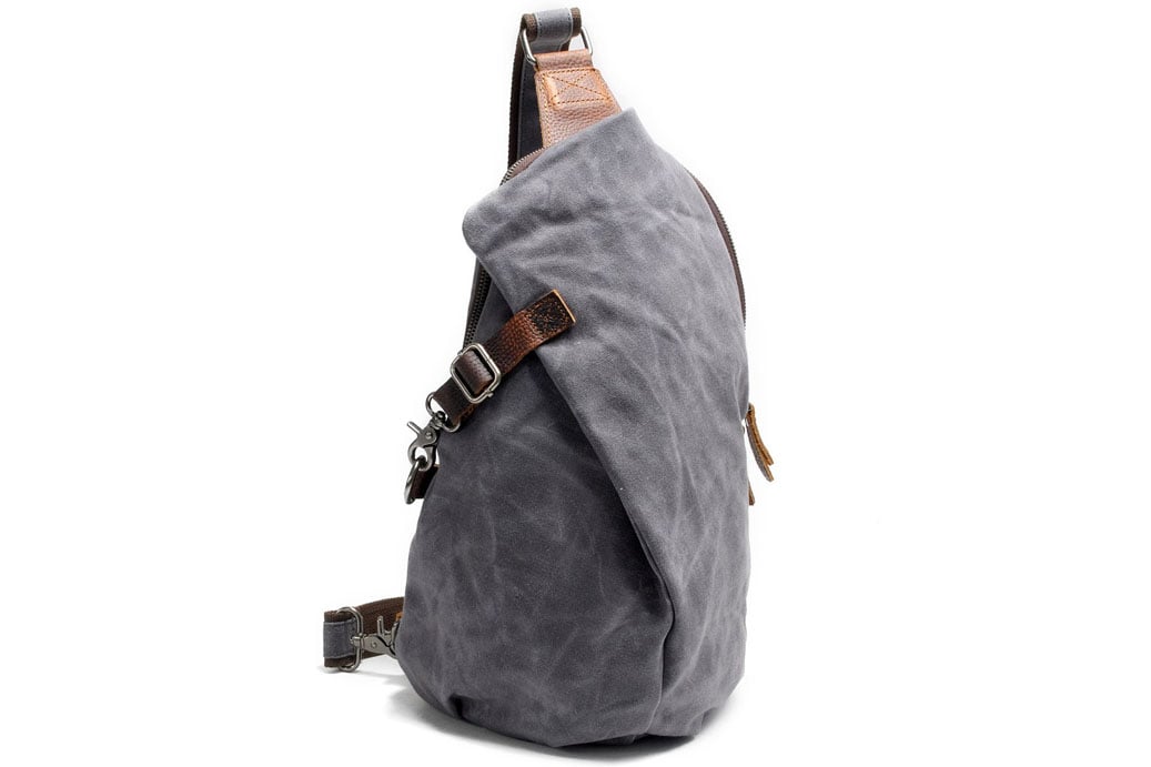 Handmade Leather Mens Cool Chest Bag Sling Bag Crossbody Bag