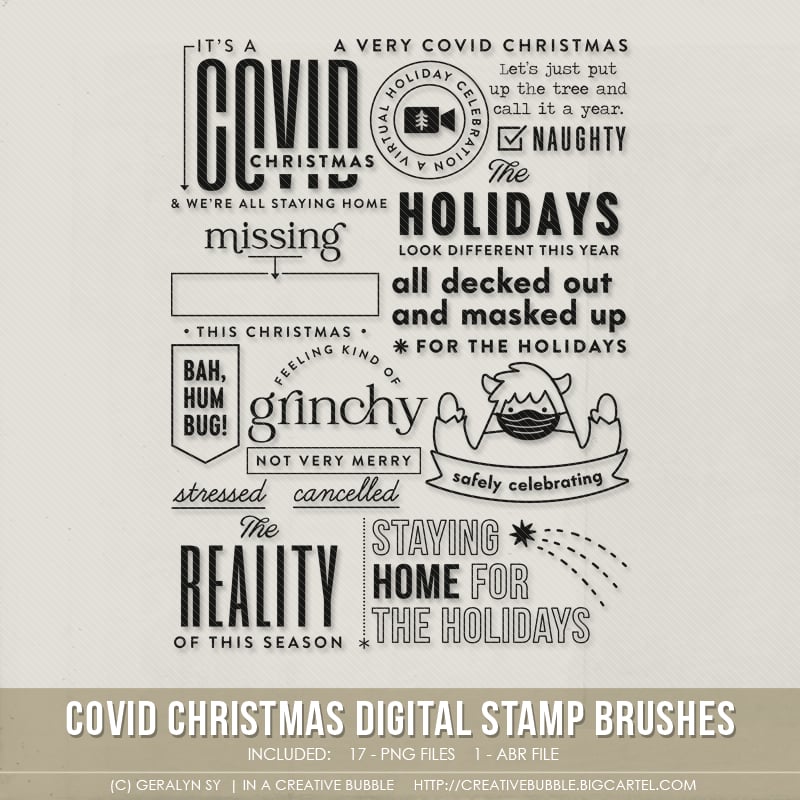 Image of Covid Christmas Stamp Brushes (Digital)