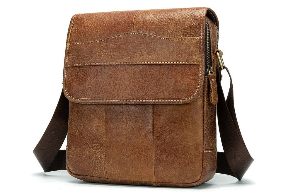 Image of Handmade Top Grain Leather Men's Messenger Bag, Shoulder Bag, Satchel Bag 1211