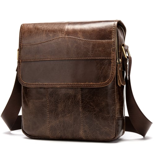 Image of Handmade Top Grain Leather Men's Messenger Bag, Shoulder Bag, Satchel Bag 1211