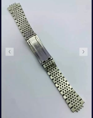 Image of Omega 20mm Silver colour rice bead strap / bracelet / band with curved buckle.