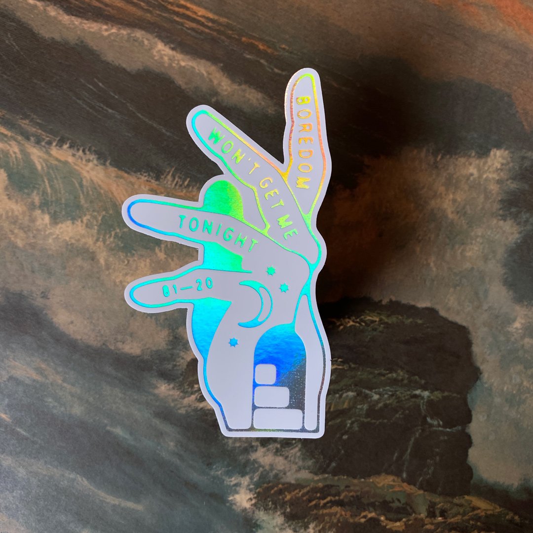 Image of Ty’s Left Hand — Holographic Sticker